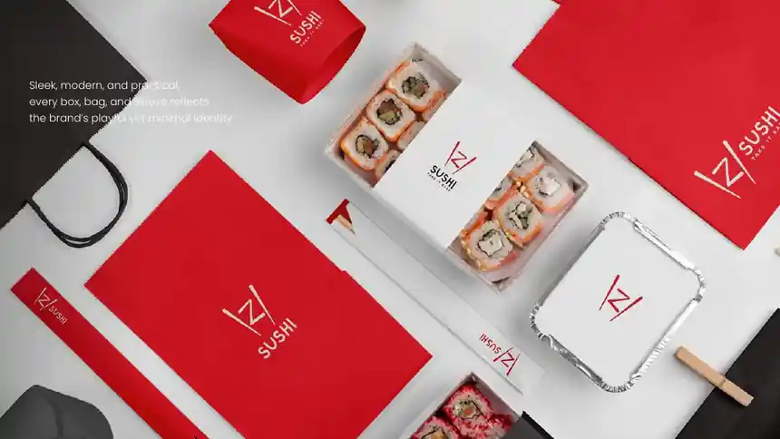 IZI Sushi packaging and stationery