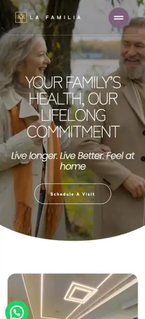 La Familia Medical Center website — mobile view