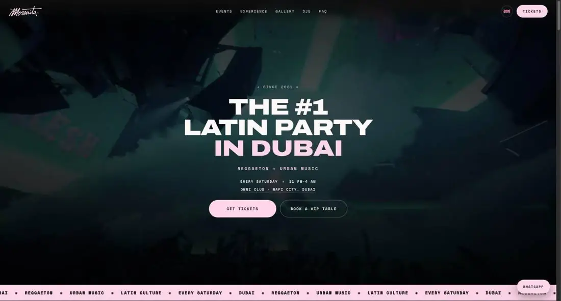 La Morenita Dubai website — homepage