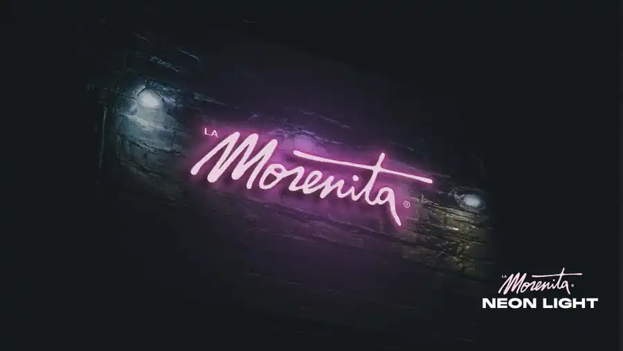 La Morenita neon sign logo